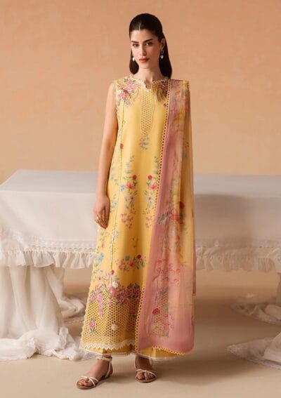 Afrozeh Lawn Evania Yellow Haze Summer Edit