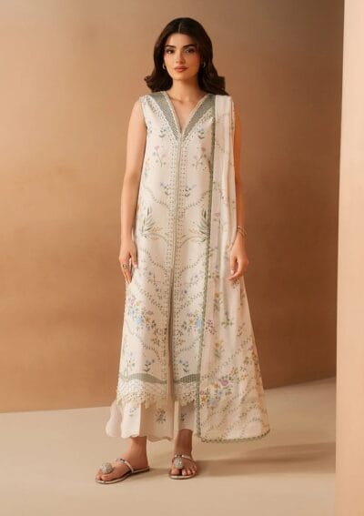 Afrozeh Lawn Luem Ivory Haze Summer Edit