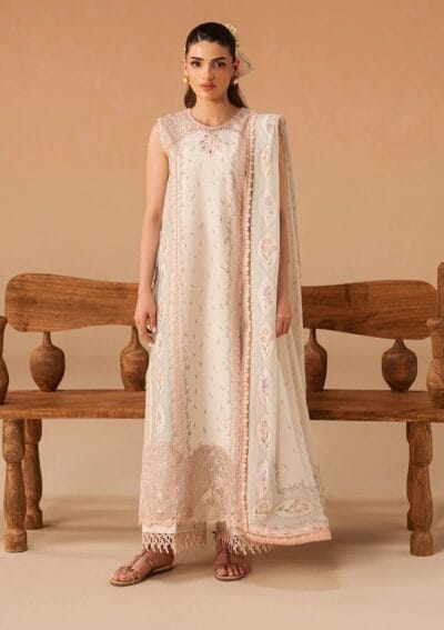 Afrozeh Lawn Sunnival Ivory Haze Summer Edit